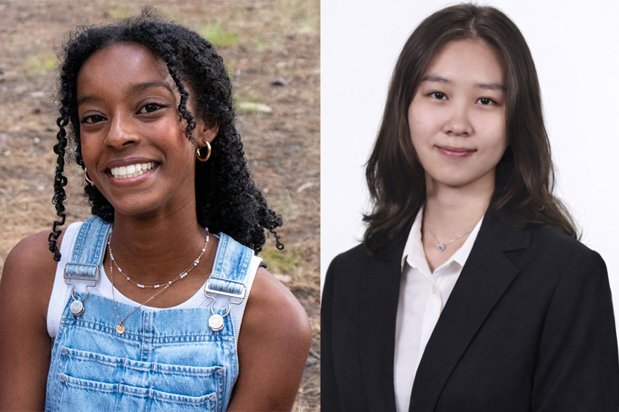 Barine and Choi face the camera in two side-by-side headshots
