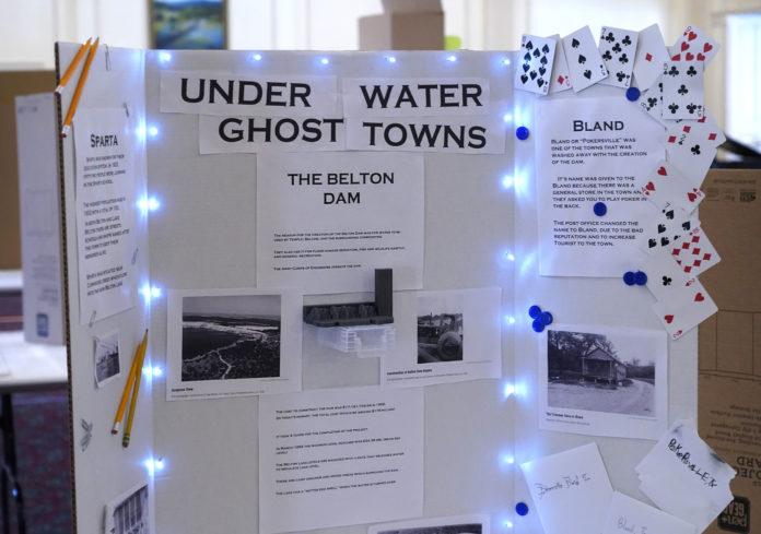 History Fair presentation board on submerged towns