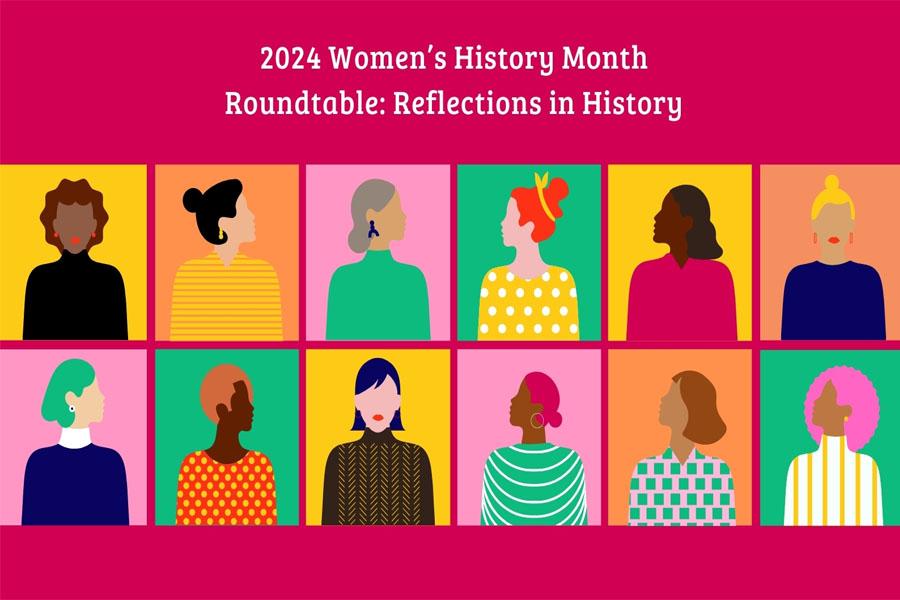 graphic of women for 2024 women's history month lecture
