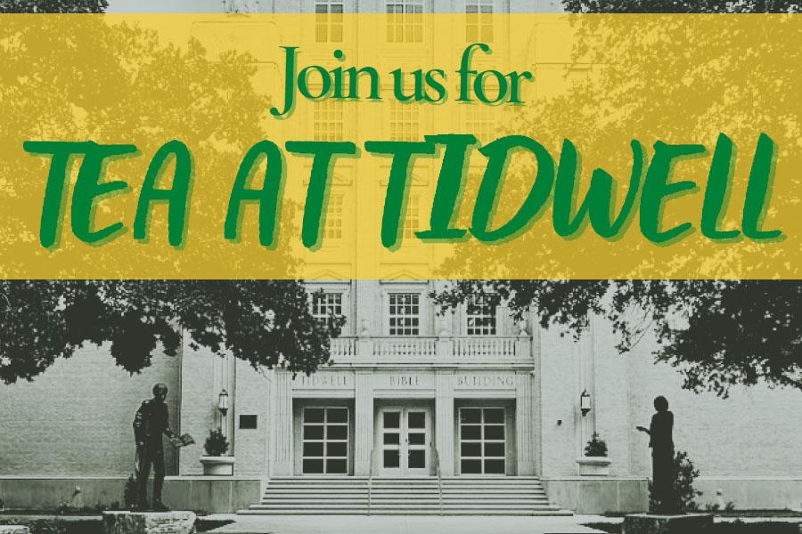 event flyer for tea at tidwell 