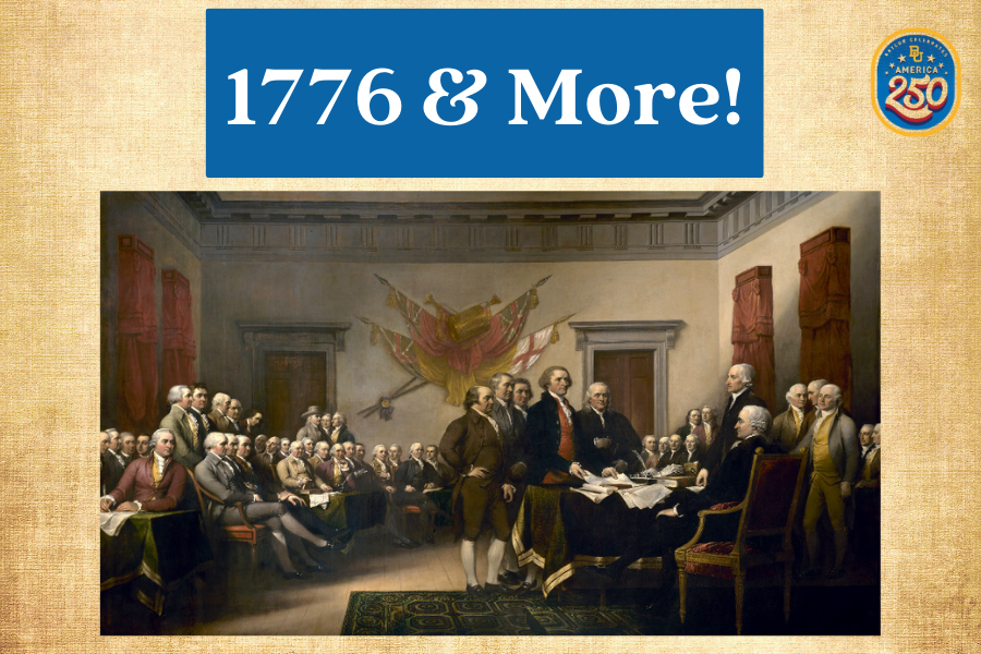 A painting of the signing of the declaration of Independence